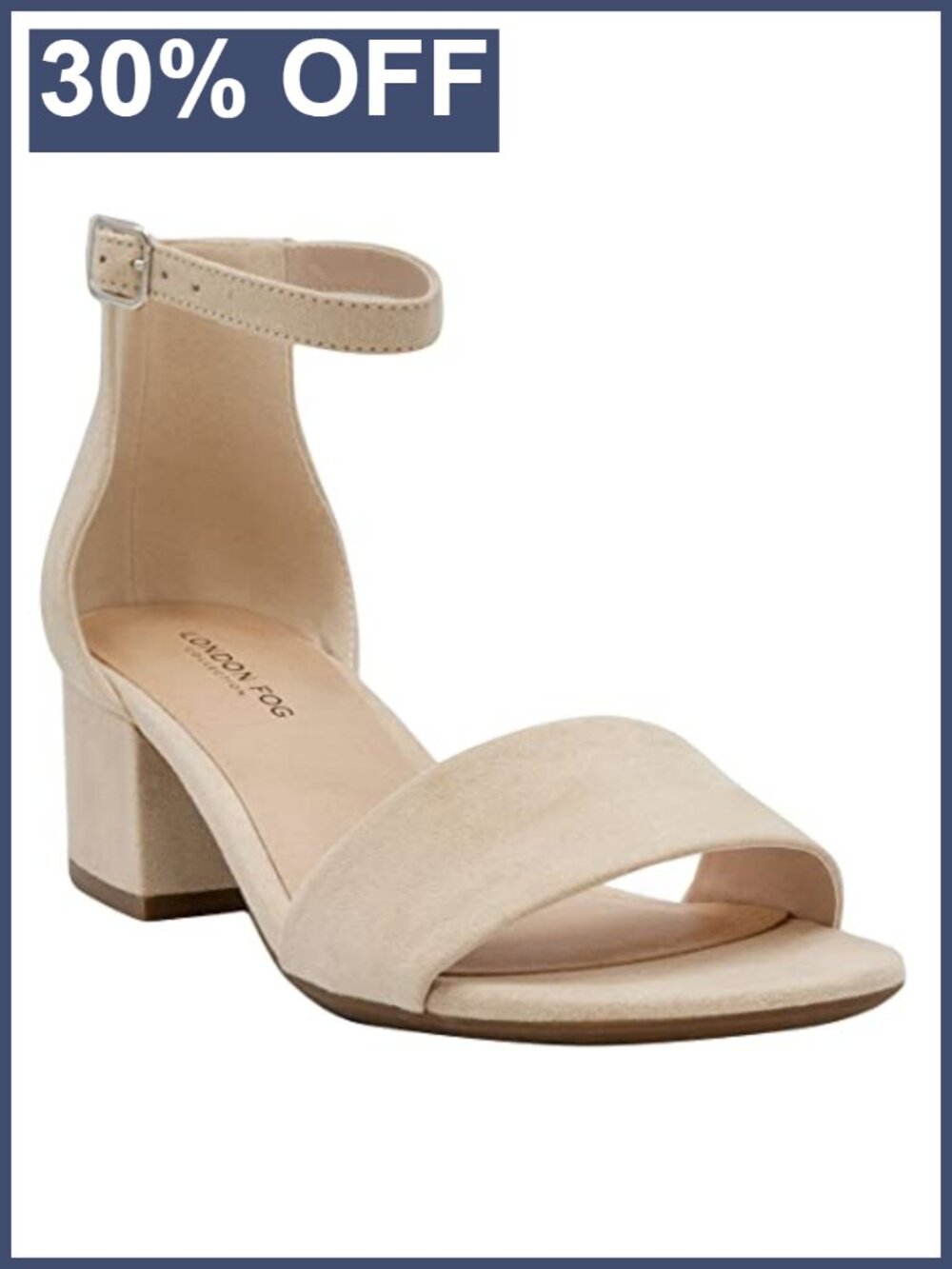 Women's Two Piece Heeled Sandals Ankle Strap Block Heel Dress Shoes